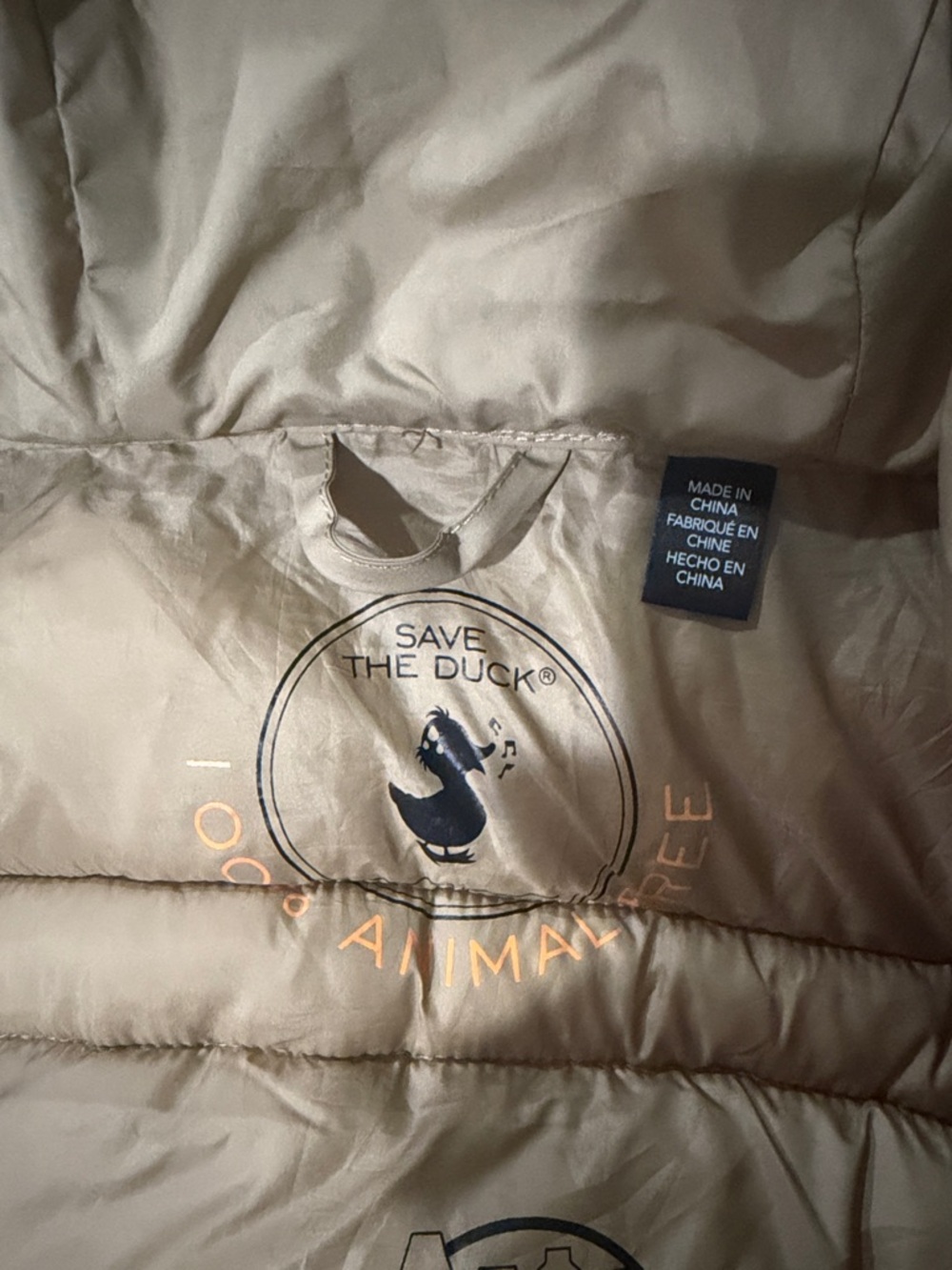 SAVE THE DUCK Hooded Puffer Jacket - Cream/gold - Picture 3 of 9